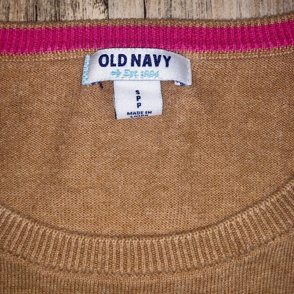 Vintage Old Navy Brown Pullover Crewneck Sweater - Picture 3 of 3